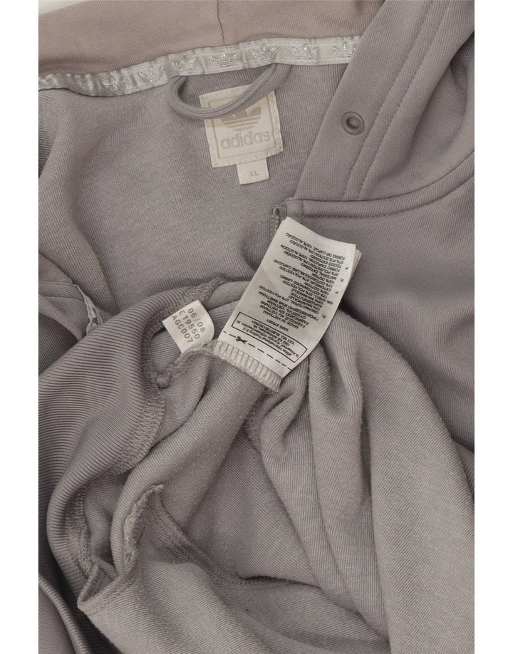 Adidas Pull à capuche zippé graphique pour homme XL Gris Polyester
