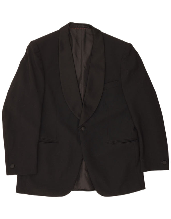Wilvorst Veste blazer à 1 bouton pour homme UK 40 Grande laine vierge noire