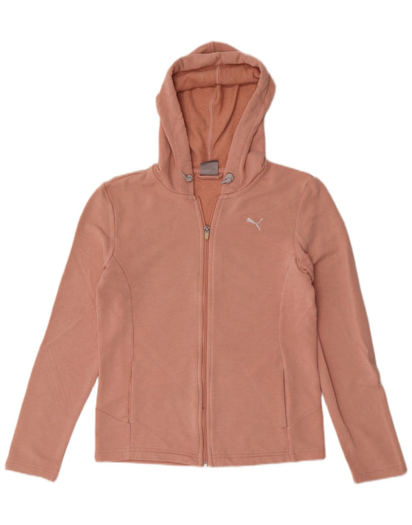 Puma Pull à capuche zippé pour femme UK 12 Coton rose moyen