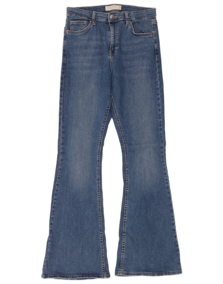 Topshop Femme Jean Évasé Jamie W30 L32 Bleu Coton