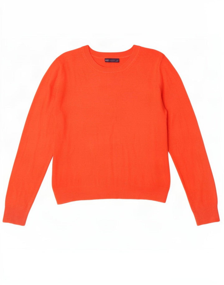 Marks & Spencer Pull col bateau pour femme UK 12 Acrylique orange moyen