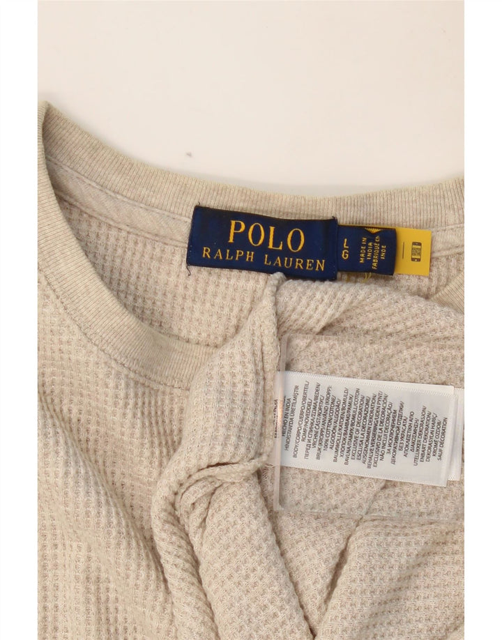 POLO RALPH LAUREN Haut Homme Manches Longues Grand Coton Beige