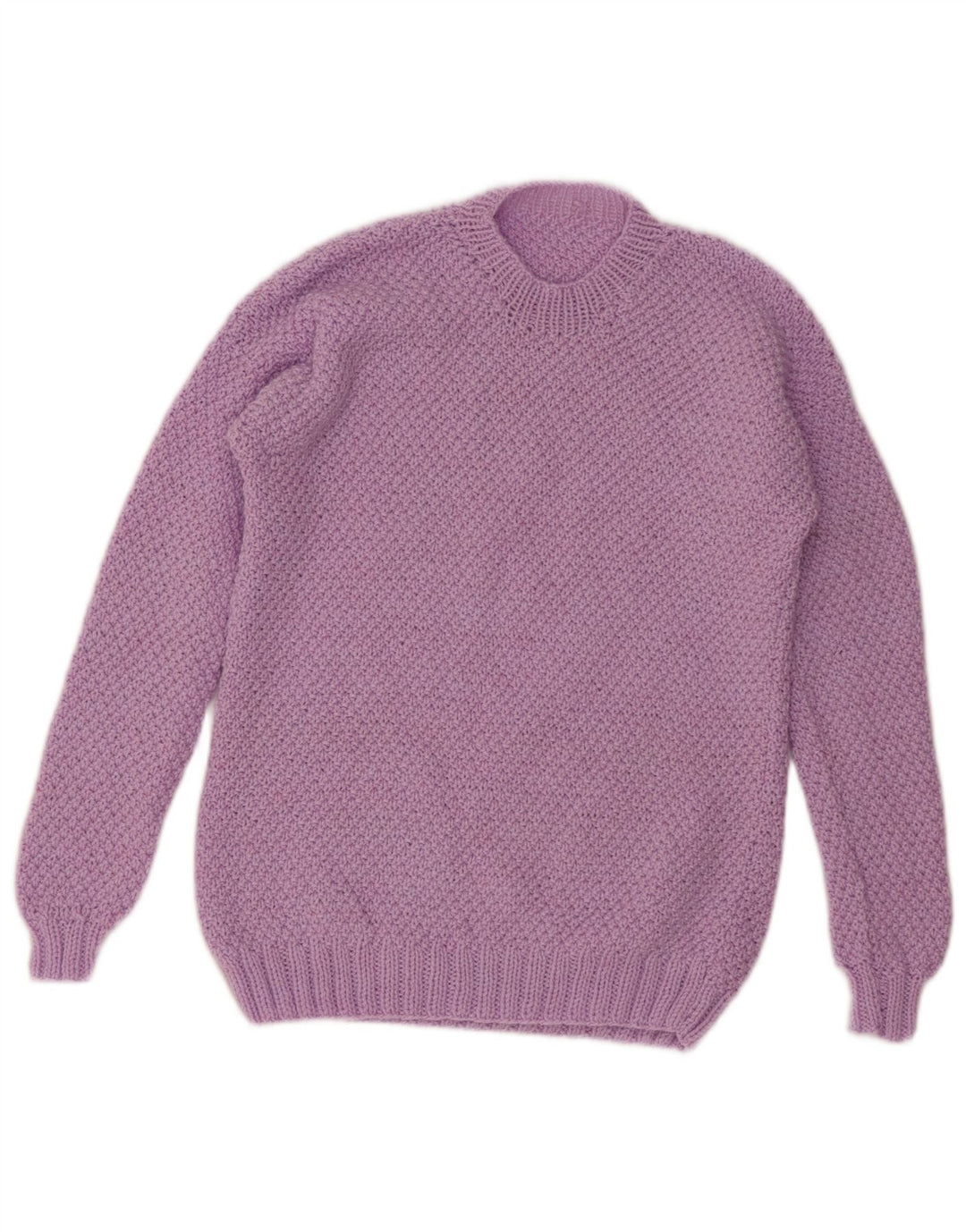 VINTAGE Pull ras du cou pour femme UK 12 Violet moyen