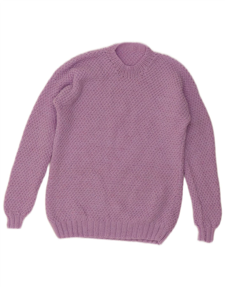 VINTAGE Pull ras du cou pour femme UK 12 Violet moyen