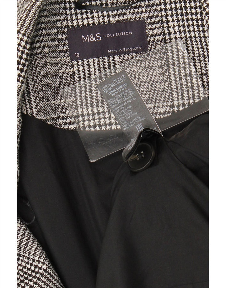 Marks & Spencer Manteau croisé pour femme UK 10 petit carreaux gris