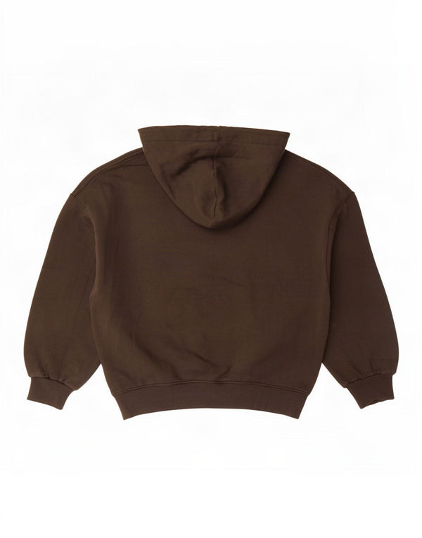 Zara Pull à capuche surdimensionné à motif abstrait pour femme UK 10 Petit Kaki