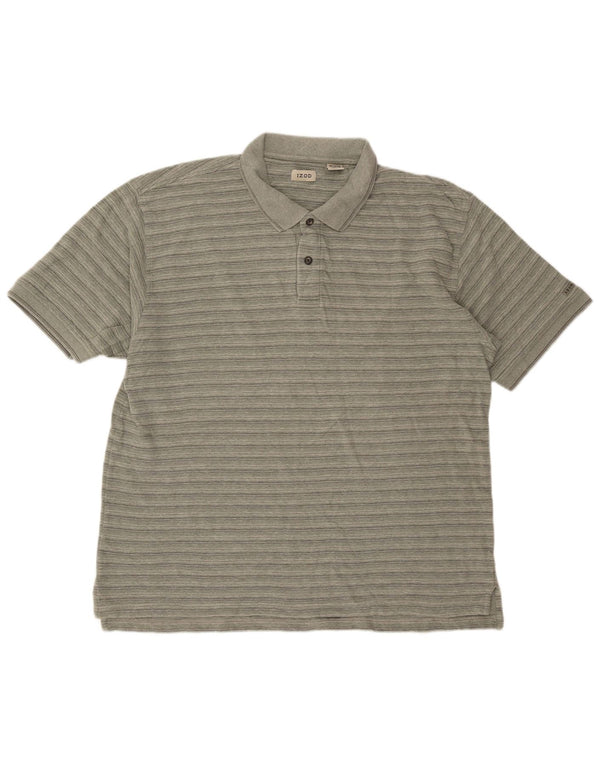 Izod Polo Homme XL Vert Rayé Coton