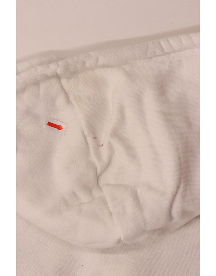 ADIDAS Pull à capuche crop graphique pour femme UK 8 petit coton blanc