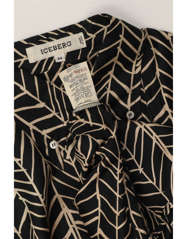 Iceberg Chemisier Femme IT 44 Soie Géométrique Noir Moyen