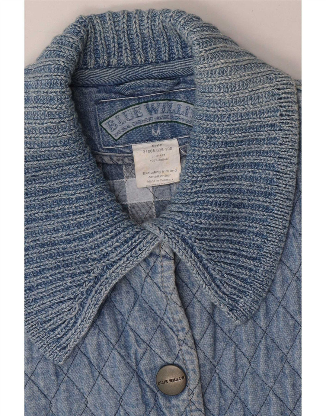 Blue Willi's Gilet en denim matelassé pour femme UK 14 Coton moyen