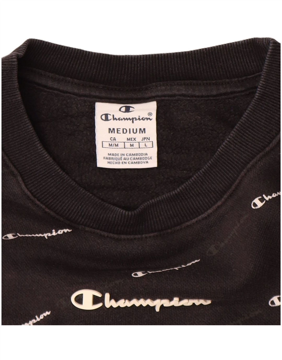 CHAMPION Sweat-shirt graphique pour femme UK 14 Noir moyen