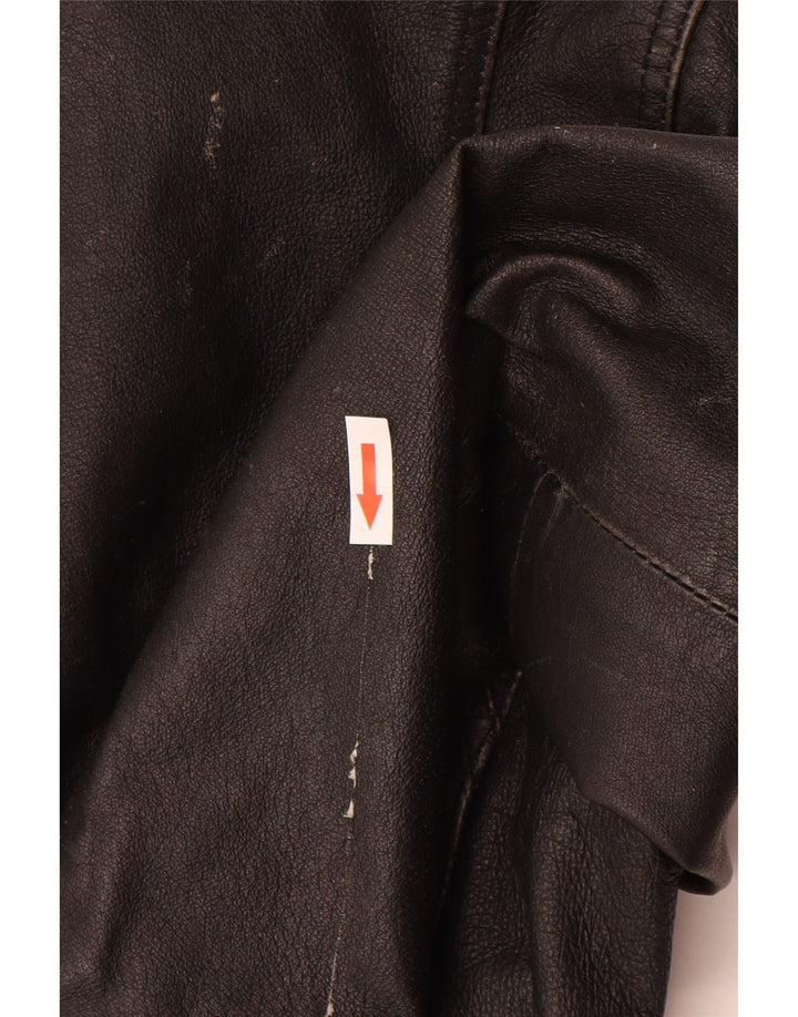 veste en cuir femme vintage UK 10 Petit cuir noir