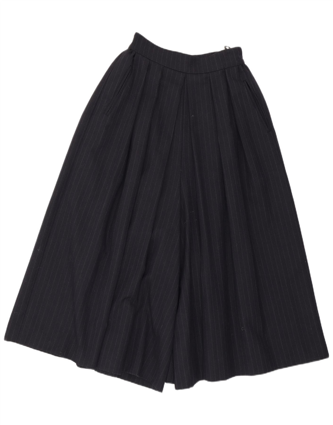 JOHN ROCHA Pantalon décontracté évasé pour femme UK 10 Small W25 Bleu marine