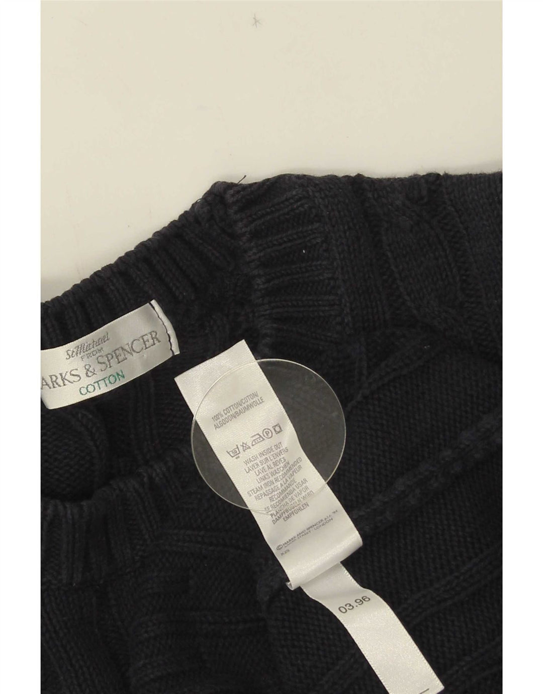 Marks & Spencer Pull col rond homme bleu marine moyen coton