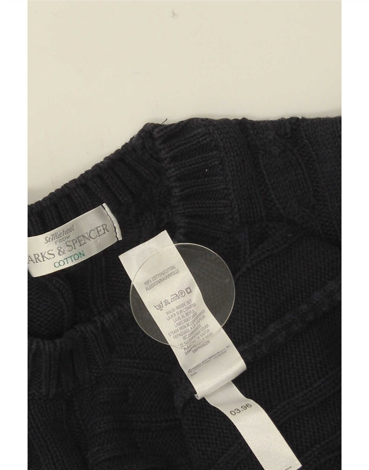 Marks & Spencer Pull col rond homme bleu marine moyen coton