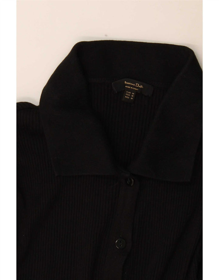 Massimo Dutti Haut Cardigan Femme UK 12 Moyen Noir
