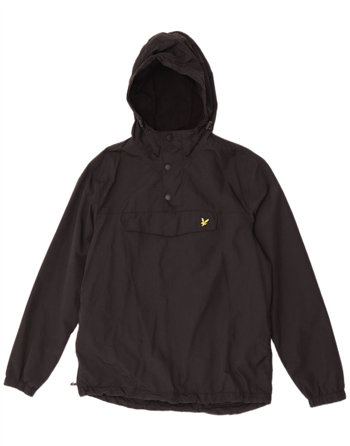 Lyle & Scott Veste Anorak à capuche pour homme UK 40 Large Noir Nylon