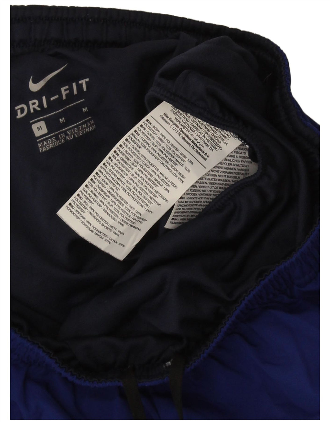 Nike Short de sport Dri Fit pour homme en polyester color block bleu marine moyen