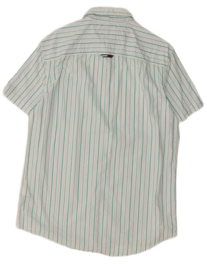TOMMY HILFIGER Chemise à manches courtes coupe régulière pour homme Large rayé blanc