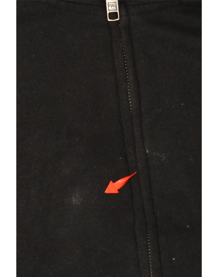 QUIKSILVER Pull à capuche zippé graphique pour homme XL en coton noir