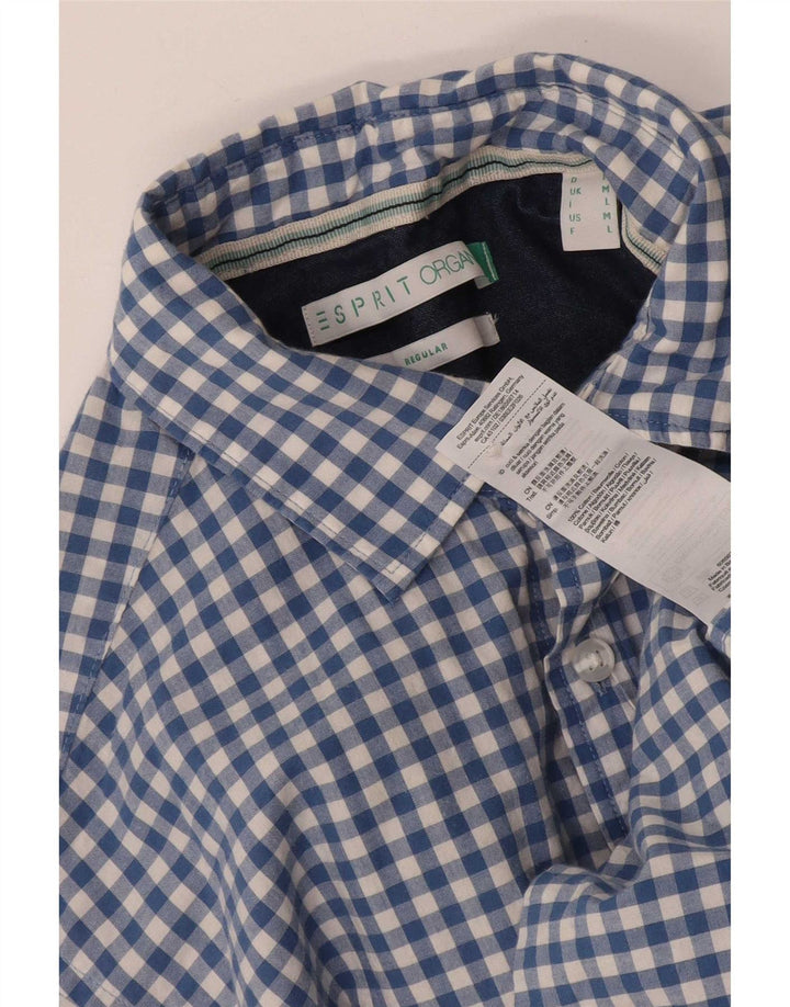 Esprit Chemise à Manches Courtes Regular Fit Homme Bleu Moyen Vichy Coton