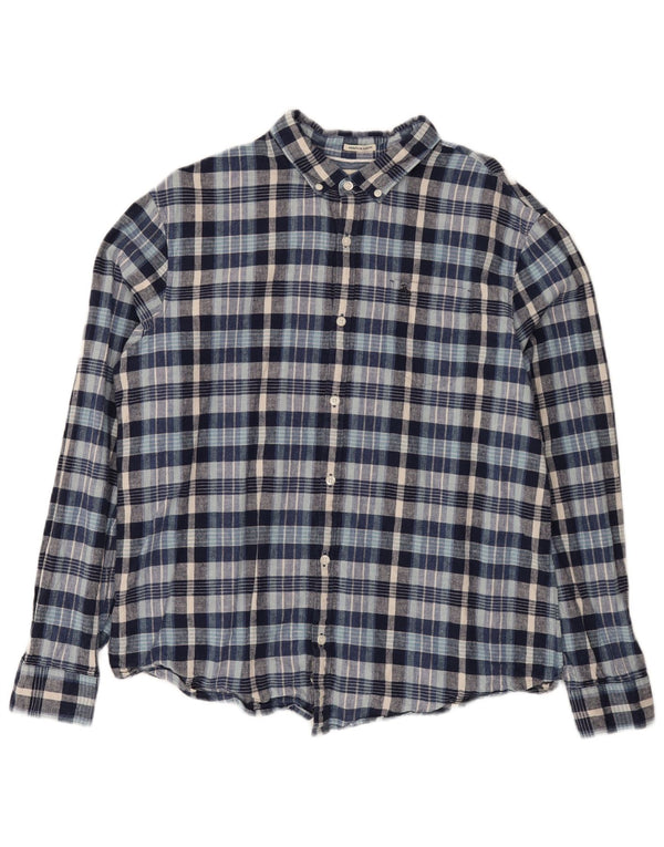 Penguin Chemise Slim Fit Heritage Homme 2XL Bleu Plaid Lin