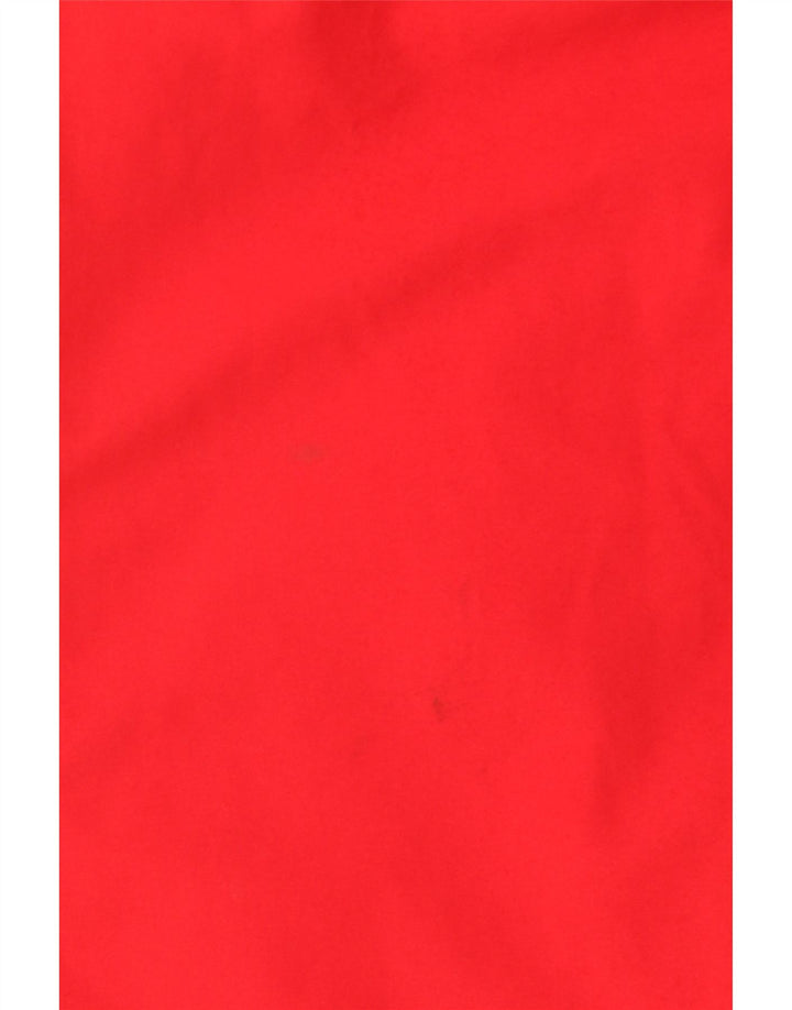 Adidas Veste de pluie à capuche pour homme UK 42/44 Large Rouge Colorblock Polyester