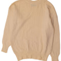 BENETTON Pull court à col rond pour femme UK 12 Medium Off White
