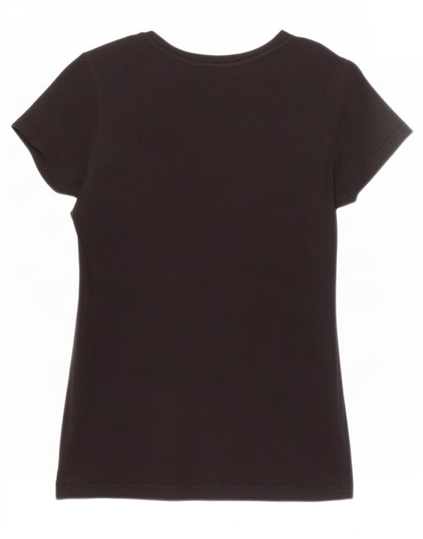 Adidas T-Shirt Graphique Femme Top IT 40 Petit Noir Coton
