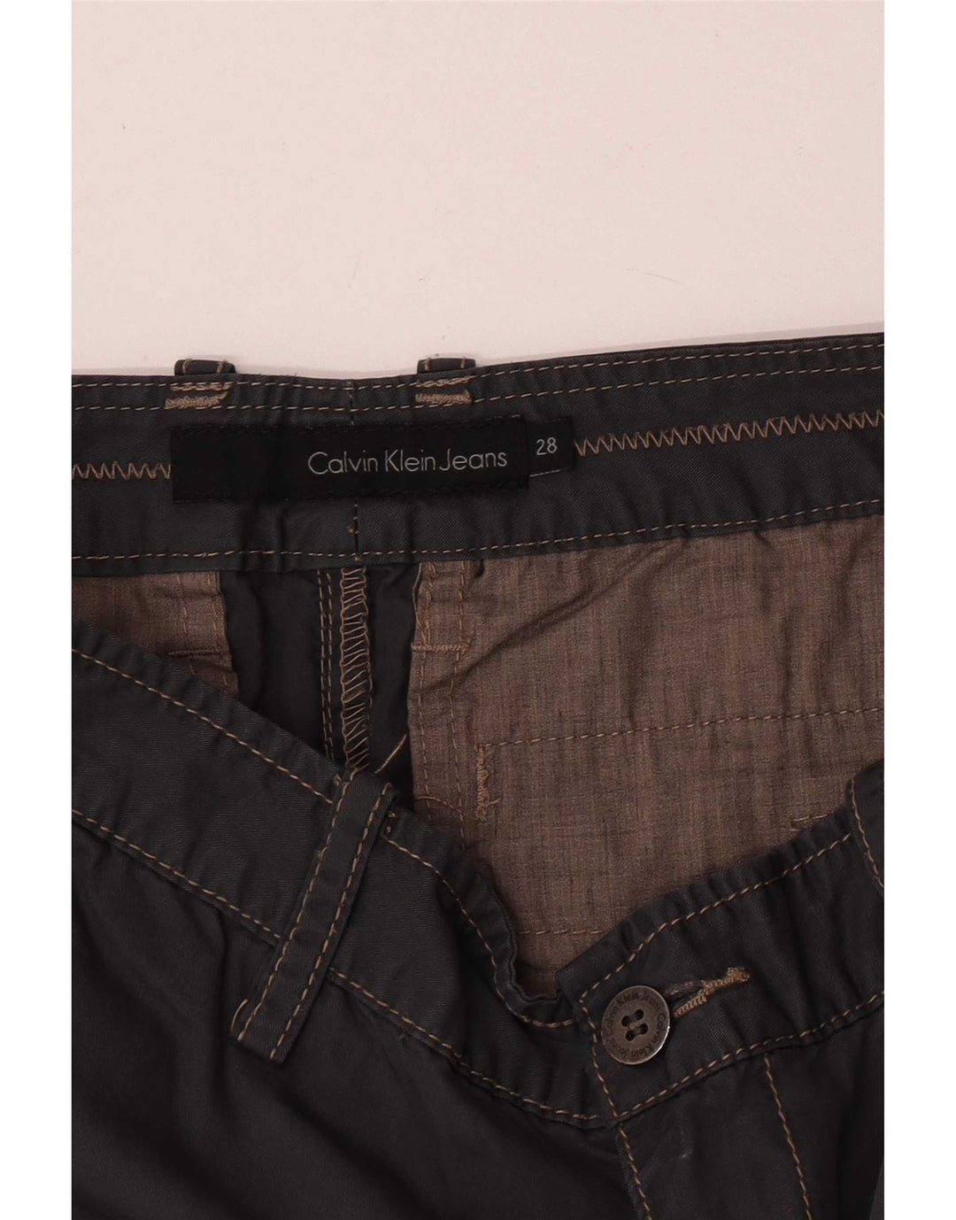 Calvin Klein Pantalon Chino Droit Femme W28 L29 Gris