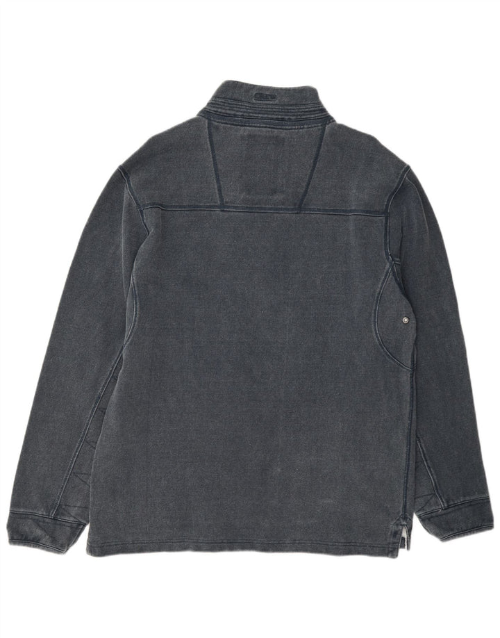 Crew Clothing Sweat-shirt à col zippé pour homme en coton gris moyen