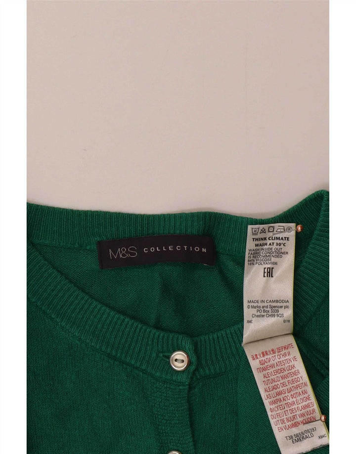 Marks & Spencer Cardigan pour femme en viscose vert moyen UK 42