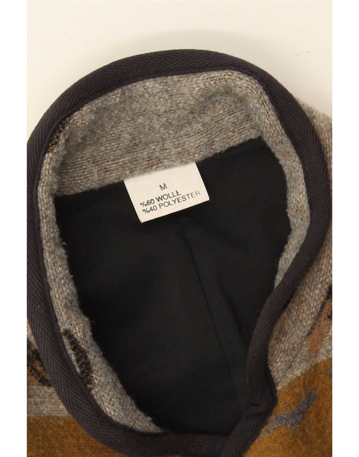 vintage Mens Regular Fit Veste UK 38 Laine Géométrique Brun Moyen