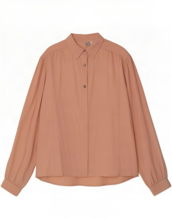 vintage Femme Chemise À Manches Longues Blouse IT 52 2XL Acétate Rose