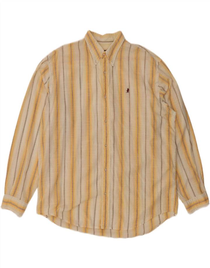 MARLBORO CLASSICS Chemise Homme XL Jaune Rayé Coton