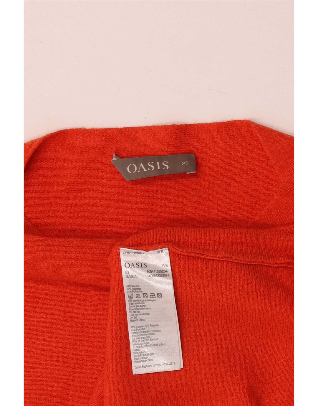 Oasis Haut à manches longues pour femme UK 6 XS Orange Viscose