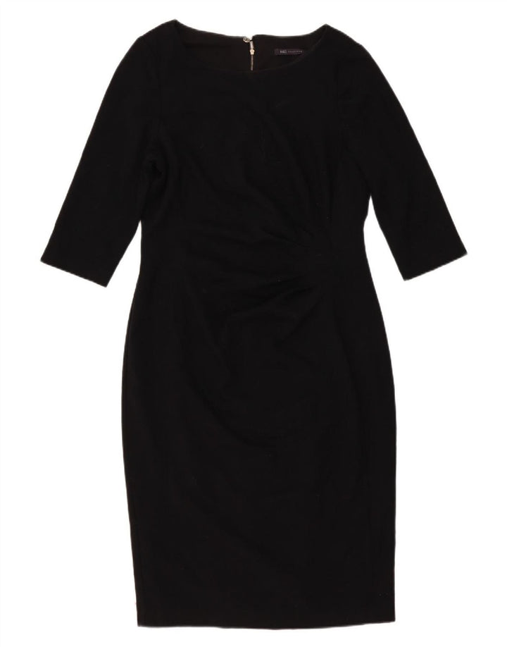 Marks & Spencer Robe fourreau à manches 3/4 pour femme UK 16 Large Noir Polyester