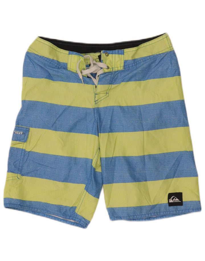 Quiksilver Short de Bain Homme XS Bleu Rayé Polyester