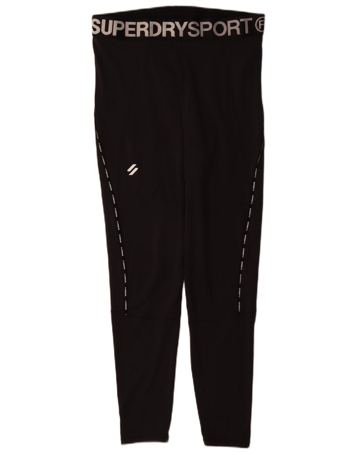 Superdry Leggings Graphiques Femme UK 18 XL Noir Polyester