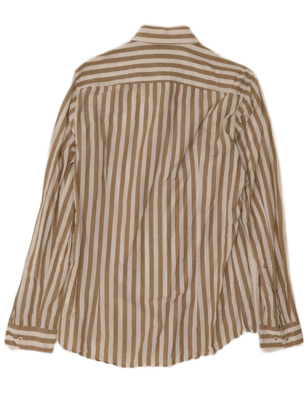 Joop Chemise Slim Fit Homme Taille 15 3/4 40 Coton Rayé Beige Moyen