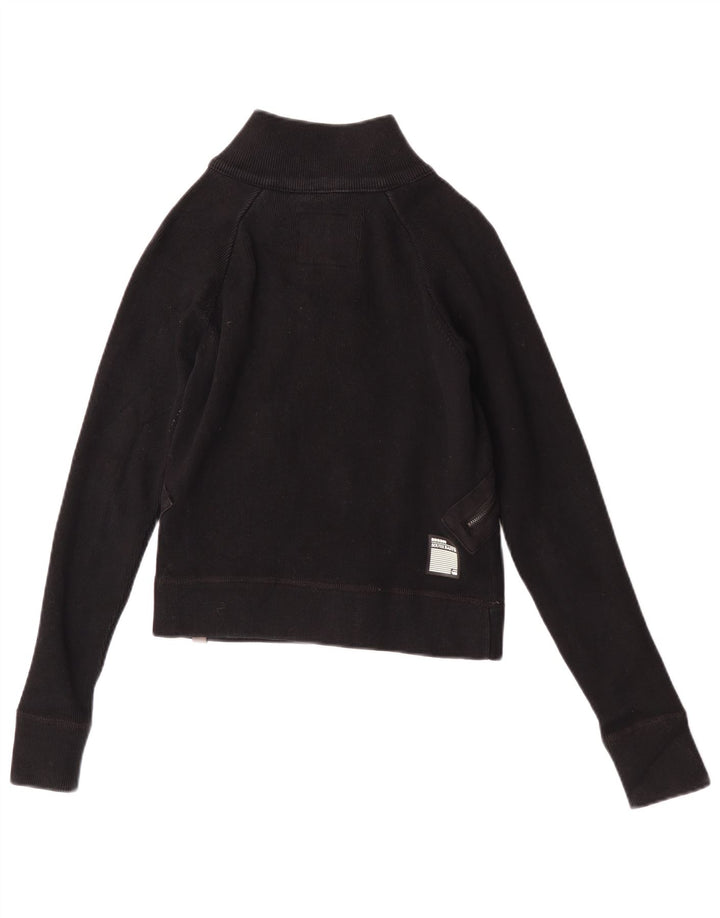 G-Star Femmes Crop Bomber Jacket UK 12 Moyen Noir Coton