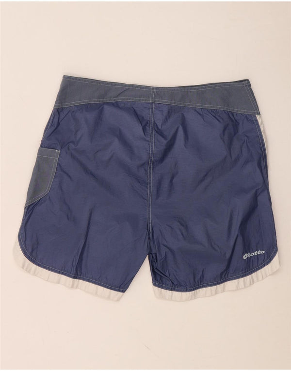 LOTTO Short de Bain Homme UK 40/42 Large W34 Bleu Marine Colorblock Nylon