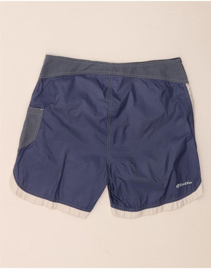 LOTTO Short de Bain Homme UK 40/42 Large W34 Bleu Marine Colorblock Nylon