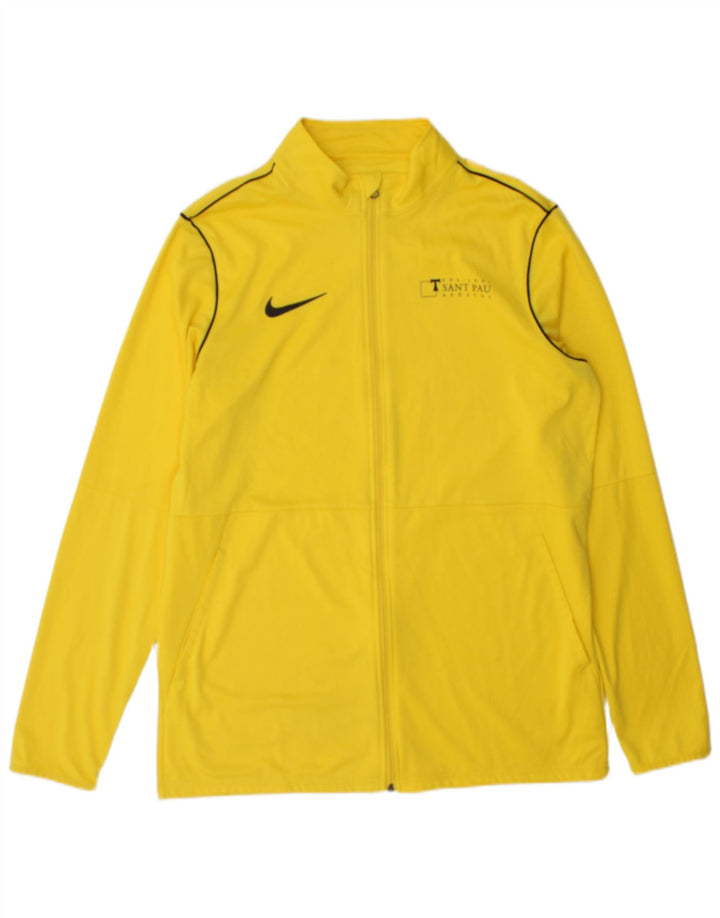 Nike Hommes Dri Fit Survêtement Top Veste Large Jaune Colorblock Polyester