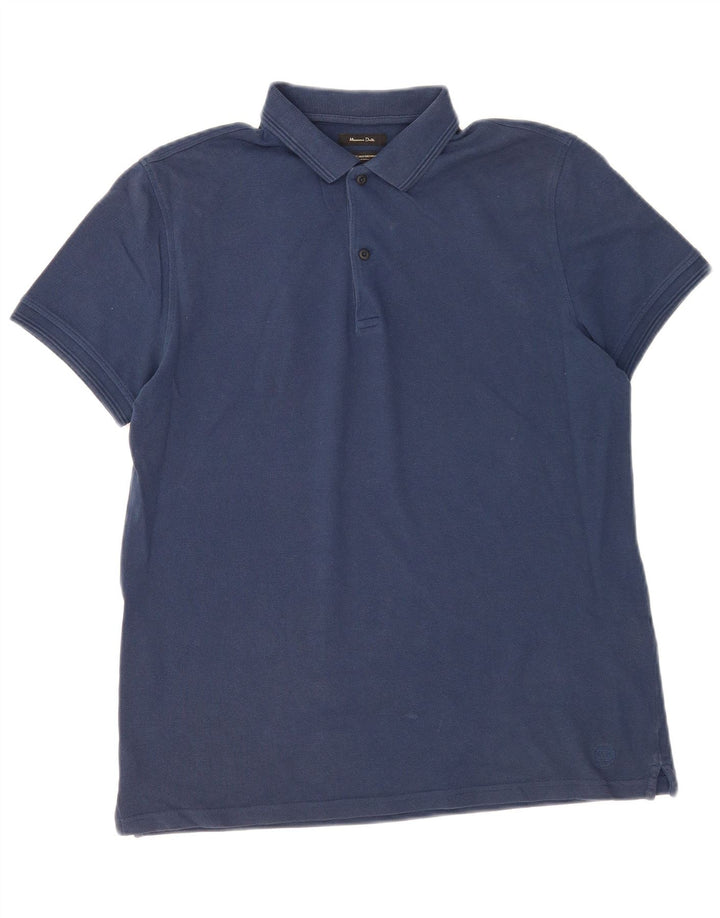 Massimo Dutti Polo Homme Bleu Marine Moyen Coton