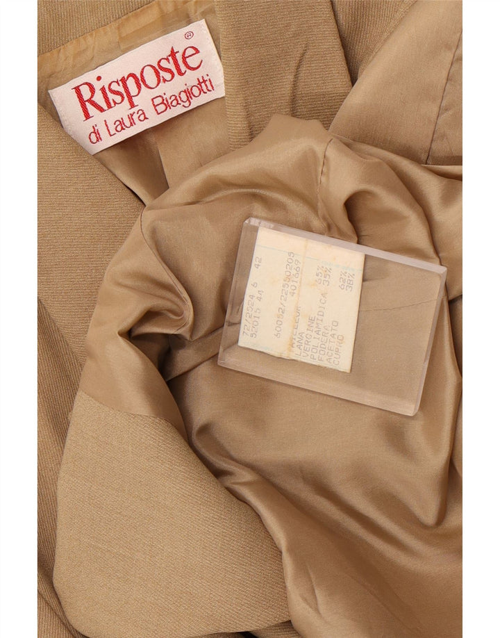 Laura Biagiotti Veste Blazer Risposte 1 Bouton Femme IT 42 Beige Moyen