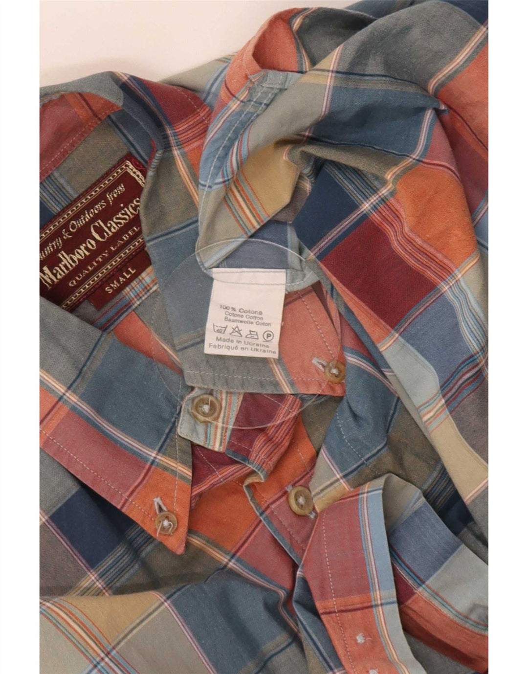 Marlboro Classics Chemise Homme Petit Carreau Multicolore Coton