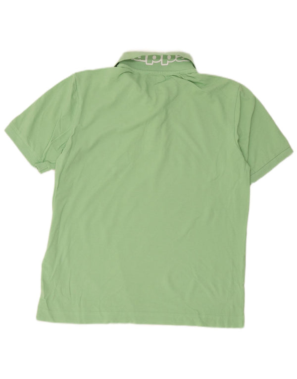 Kappa Polo Graphique Homme Large Vert Coton
