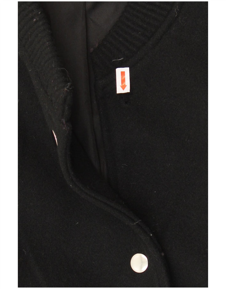 ZARA Veste bomber surdimensionnée pour femme UK 10 Petit Noir Polyester