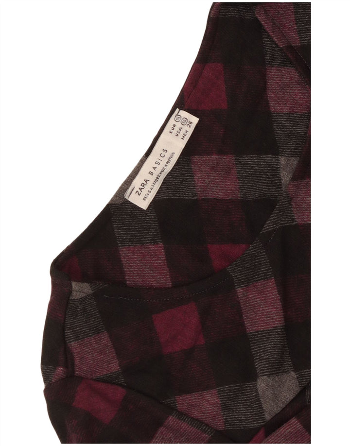 Zara Robe droite pour femme UK 8 Petit carreaux multicolores